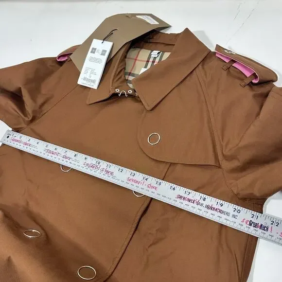 Burberry Wharfbridge Size US 10 Chestnut Brown Gabardine Trench Coat NWT $2550